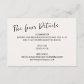 Handgeschreven bruiloft details informatiekaartje (Voorkant)