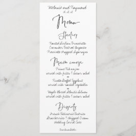 Handgeschreven bruiloft diner menu