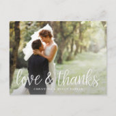 Handgeschreven bruiloft foto Hartelijk dank Briefkaart (Voorkant)