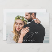 Handgeschreven bruiloft Hartelijk dank Foto minima Bedankkaart (Voorkant)