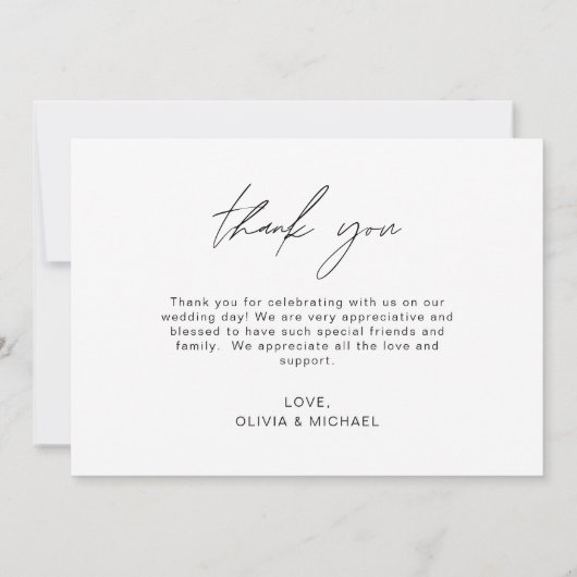 Handgeschreven bruiloft Hartelijk dank Foto minima Bedankkaart (Achterkant)