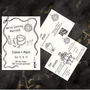 Handgeschreven bruiloft kaart