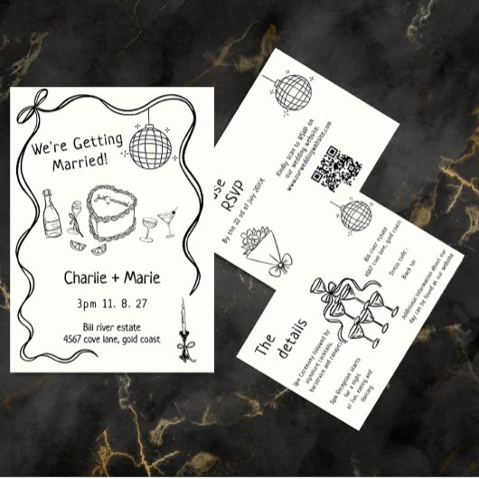 Handgeschreven bruiloft kaart