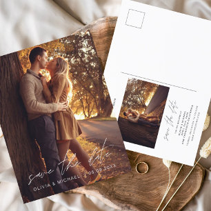 Handgeschreven bruiloft Opslaan Datum Eenvoudige f Briefkaart