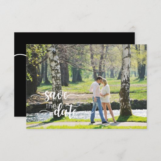Handgeschreven bruiloft opslaan Datumkaarten Save The Date (Voorkant / Achterkant)