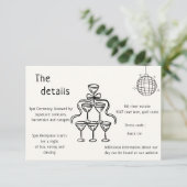 Handgeschreven bruiloft QR Code Details bruiloft Kaart (Staand voorkant)