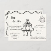 Handgeschreven bruiloft QR Code Details bruiloft Kaart (Voorkant / Achterkant)