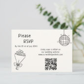 Handgeschreven bruiloft RSVP kaartje (Staand voorkant)