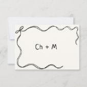 Handgeschreven bruiloft RSVP kaartje (Achterkant)