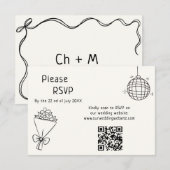 Handgeschreven bruiloft RSVP kaartje (Voorkant / Achterkant)