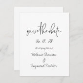 Handgeschreven bruiloft sparen de Kaart van de Dat (Voorkant / Achterkant)