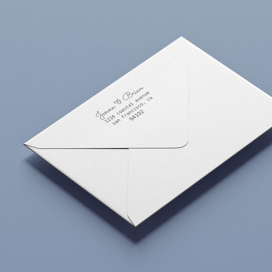 Handgeschreven bruiloft | Stempel retouradres