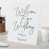 Handgeschreven bruiloft Welkom op onze bruiloft Reclamebord Met Voetstuk (Insitu)