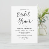 Handgeschreven Bruiloftsfeest Script Modern Kaart (Staand voorkant)