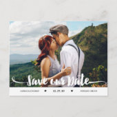 Handgeschreven Brush Script Foto Sla de datum op Aankondigingskaart (Voorkant)