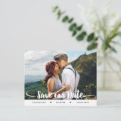 Handgeschreven Brush Script Foto Sla de datum op Aankondigingskaart (Staand voorkant)