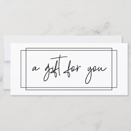 Handgeschreven cadeaubon dozen modern schrift (Voorkant)