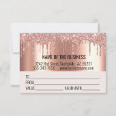 Handgeschreven cadeaubon Glitter Roos Gold (Achterkant)