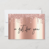 Handgeschreven cadeaubon Glitter Roze Goud (Voorkant)