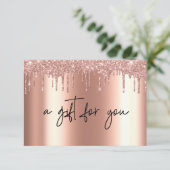 Handgeschreven cadeaubon Glitter Roze Goud (Staand voorkant)