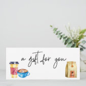 Handgeschreven Cadeaubon Koffie Zakelijk Kaart (Staand voorkant)