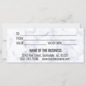 Handgeschreven cadeaubon Marble Gold (Achterkant)