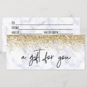 Handgeschreven cadeaubon Marble Gold (Voorkant / Achterkant)