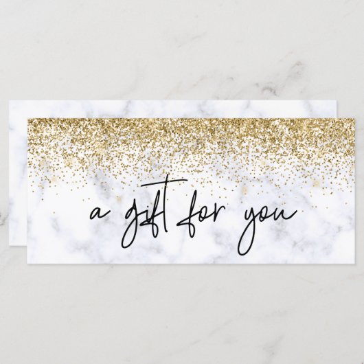 Handgeschreven cadeaubon Marble Gold (Voorkant / Achterkant)