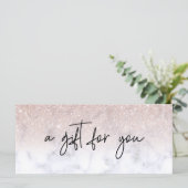 Handgeschreven Cadeaubon Marble Roos Gold (Staand voorkant)