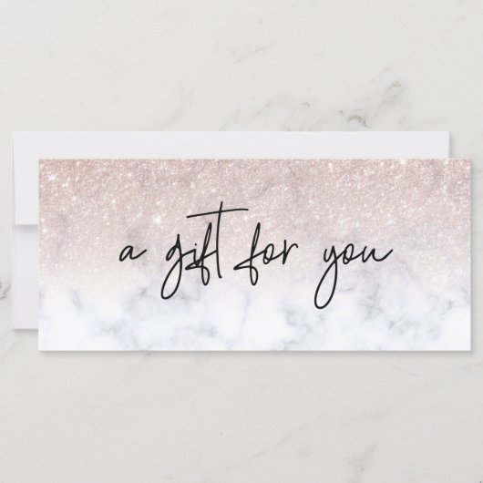 Handgeschreven Cadeaubon Marble Roos Gold (Voorkant)