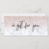 Handgeschreven cadeaubon marmer roze goud (Voorkant)