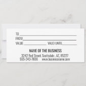 Handgeschreven cadeaubon Modern Script Kaart (Achterkant)