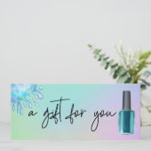 Handgeschreven cadeaubon Waterverf nagelsalon Kaart (Staand voorkant)