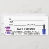Handgeschreven cadeaubon Waterverf nagelsalon Kaart (Achterkant)
