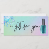 Handgeschreven cadeaubon Waterverf nagelsalon Kaart (Voorkant)