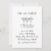 Handgeschreven Cakes Cocktails Doodles Verjaardags Kaart (Voorkant)