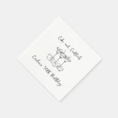 Handgeschreven Cakes Cocktails Doodles Verjaardags Servet (Hoek)