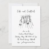 Handgeschreven Cakes Cocktails Doodles Vrijgezelle Kaart (Voorkant)