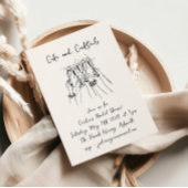 Handgeschreven Cakes Cocktails Doodles Vrijgezelle Kaart