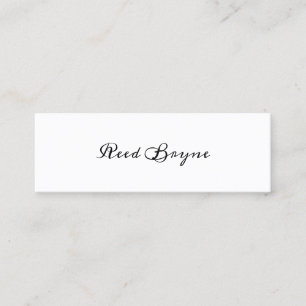 Handgeschreven Calligrafie White Black Calling Mini Visitekaartje