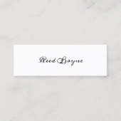 Handgeschreven Calligrafie White Black Calling Mini Visitekaartje (Voorkant)