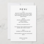 Handgeschreven Casual Whimsy White Wedding Menu Ka Kaart (Voorkant)