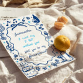 Handgeschreven champagne bruidsmeisje voorstel kaart