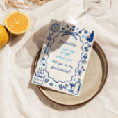 Handgeschreven champagne bruidsmeisje voorstel kaart