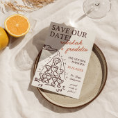 Handgeschreven Champagne Tower Bewaar de datum Kaart