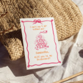 Handgeschreven Champagne Tower bruidsmeisje voorst Kaart