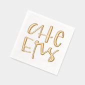 Handgeschreven Cheers Feestelijk Goud Folie Servetten (Links)