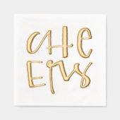 Handgeschreven Cheers Feestelijk Goud Folie Servetten (Voorkant)