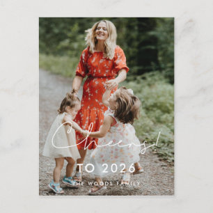 Handgeschreven Cheers tot 2023 Nieuwjaarsfoto Briefkaart