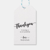 Handgeschreven chique bruiloft dank u cadeau Label Cadeaulabel (Voorkant)